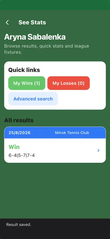 Club Tennis Tracker screenshot 6 of 6