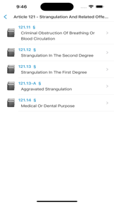 NY Penal Code & Laws screenshot