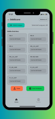 Oddscore screenshot