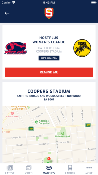 The Official SANFL App Screenshot