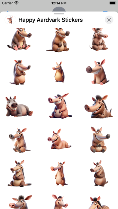 Screenshot #1 pour Happy Aardvark Stickers