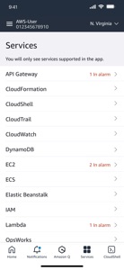 AWS Console screenshot #5 for iPhone