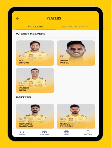 CHENNAI SUPER KINGS. iPad screenshot