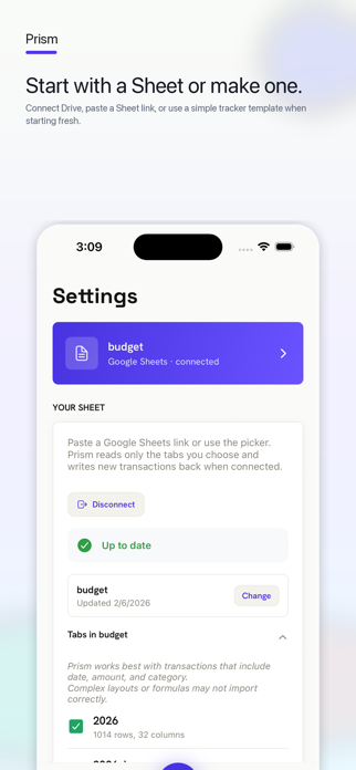 Prism — Google Sheets Budget Screenshot 5 of 5