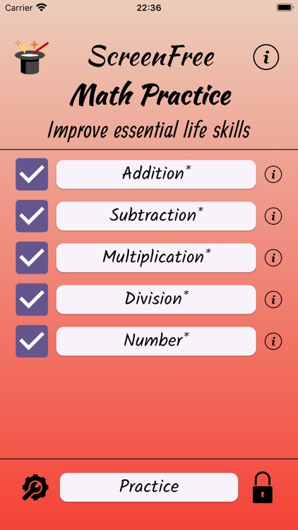 Math Practice (ScreenFree)