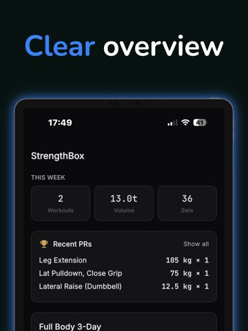 StrengthBox - Workout Tracker iPad screenshot