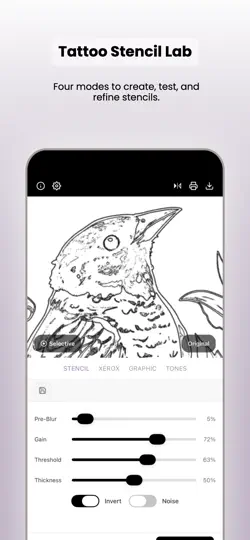 Captura de pantalla de Tattoo Stencil Lab en iPhone 1