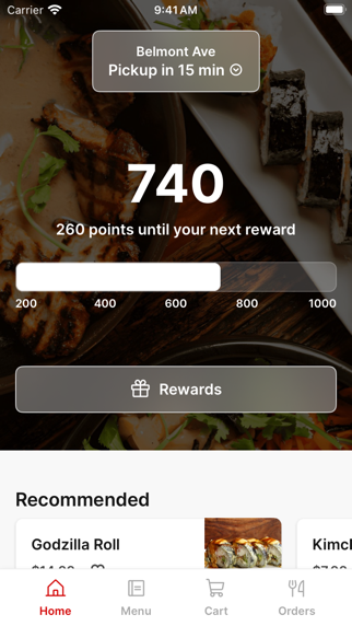 Kameya Ramen & Sushi app screenshot