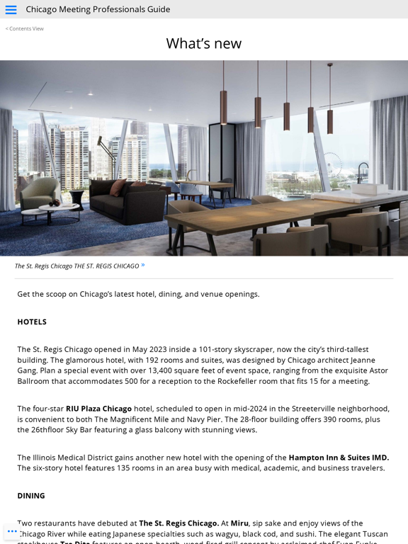 Chicago Meeting Planners Guide iPad screenshot 6 - Travel app