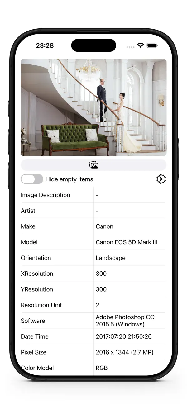Screenshot #1 pour Photo Info Viewer - View Exif