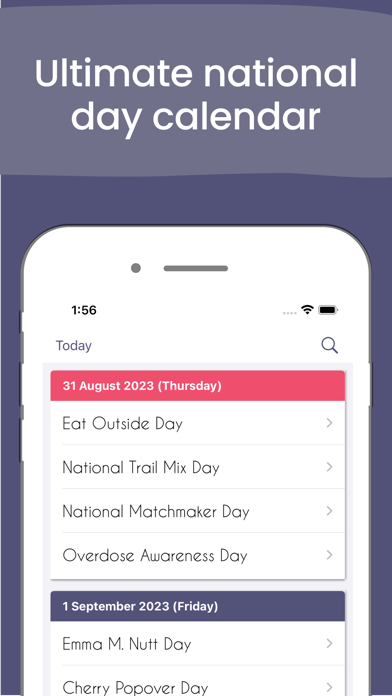 Holiday Today Calendar Screenshot