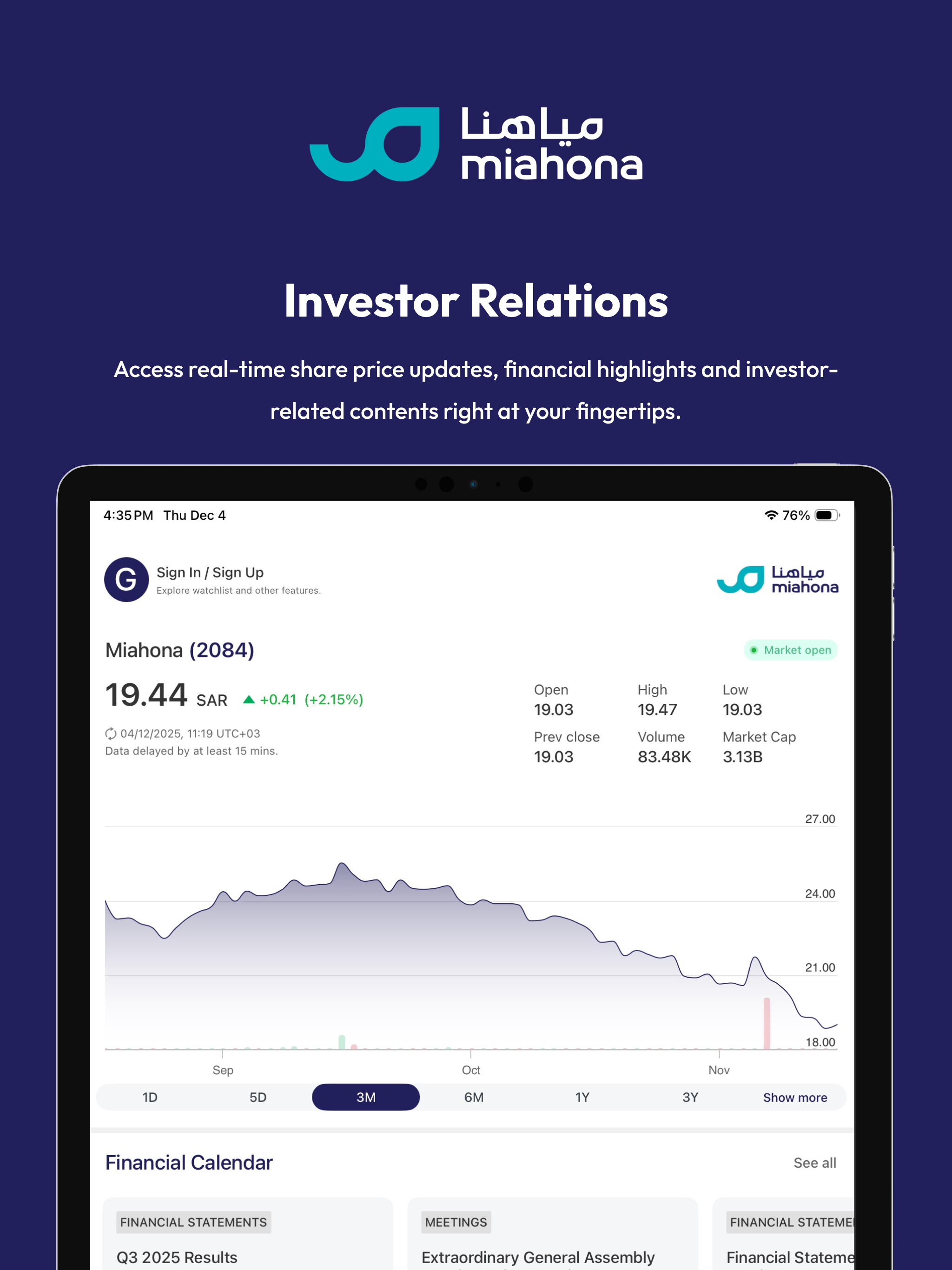 Miahona Investor Relations screenshot 7