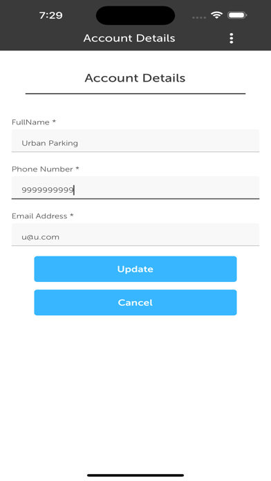 Urban Parking App Screenshot