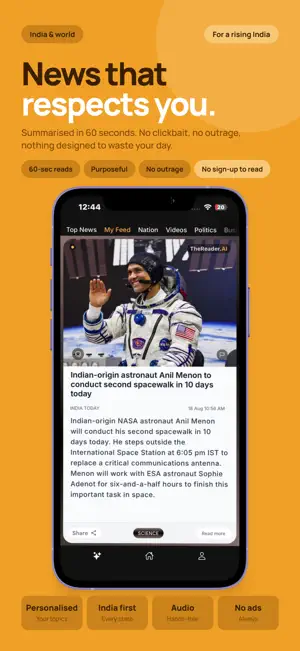 TheReader.AI: Short News India screenshot 1