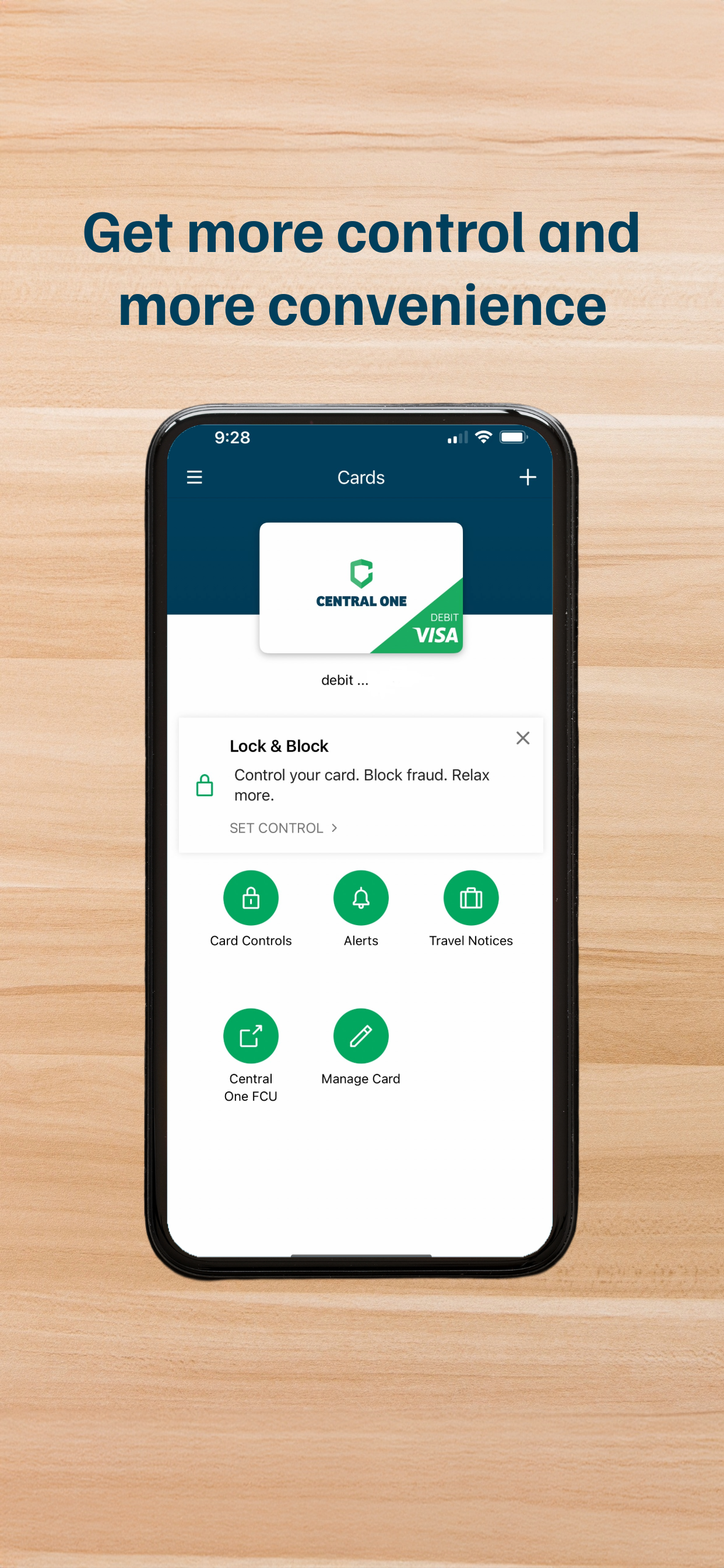 Central One FCU Card Control