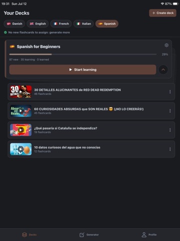 LingoFuse iPad screenshot