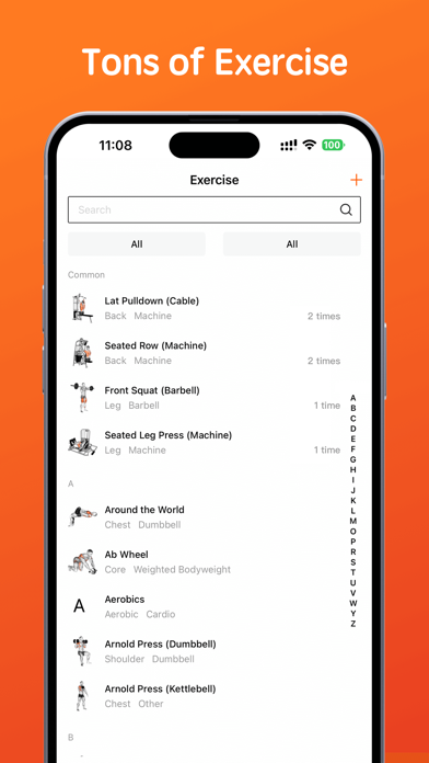 Workout & Calorie Tracker Screenshot
