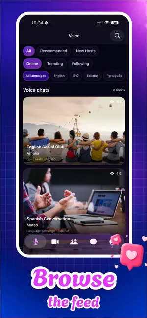 Voice Chat｜Live，Calls - TkRose screenshot 1