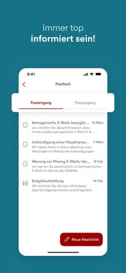 Screenshot von BAWAG Banking App auf dem iPhone 2