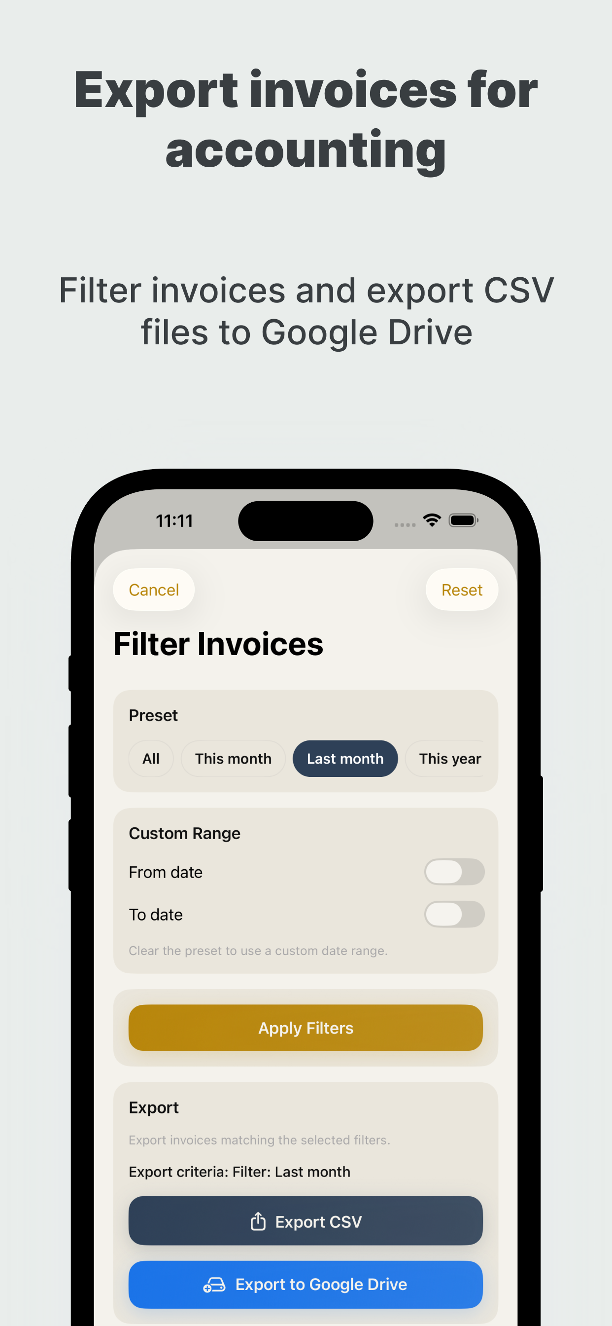 Scan Invoices & Export CSVs
