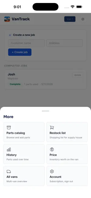 VanTrack: Plumbing Inventory screenshot 1