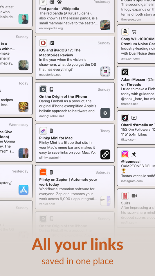 #4. Plinky: Easily Save Links (iOS) By: Red Panda Club Inc.