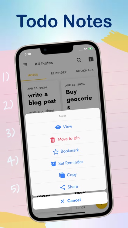 Todo Notes : Todo list
