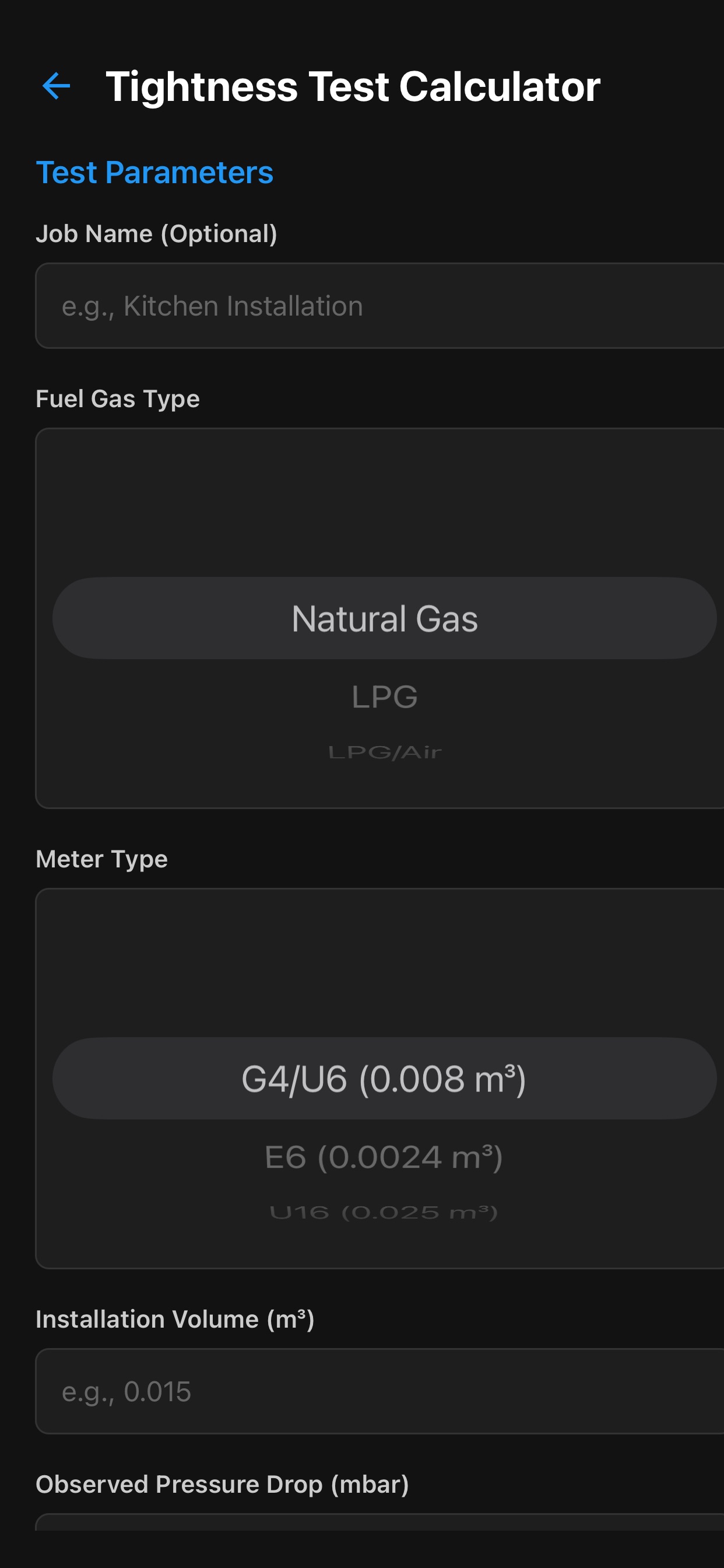 Gas Calculator (UP1B) screenshot 2