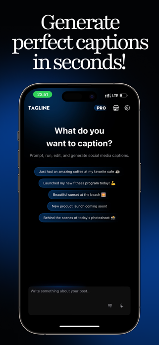 Tagline - Socmed Caption Maker Screenshot 1 of 4
