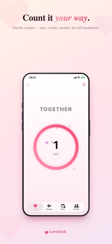 LoveClock - Couple Countdown iPhone screenshot