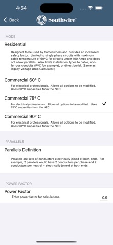 Southwire® Voltage Drop Calc iPhone screenshot