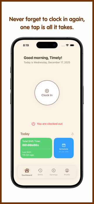 Timely - Shift & Pay Tracker Screenshot 1 of 7