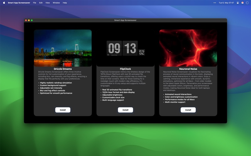 Smart App Screensaver app screenshot