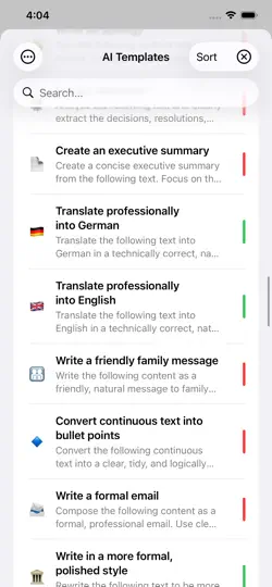Скриншот AI Text Editor на iPhone 5