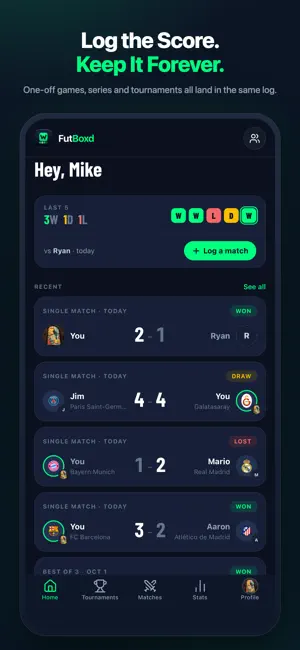 FutBoxd: Football Match Log screenshot 1