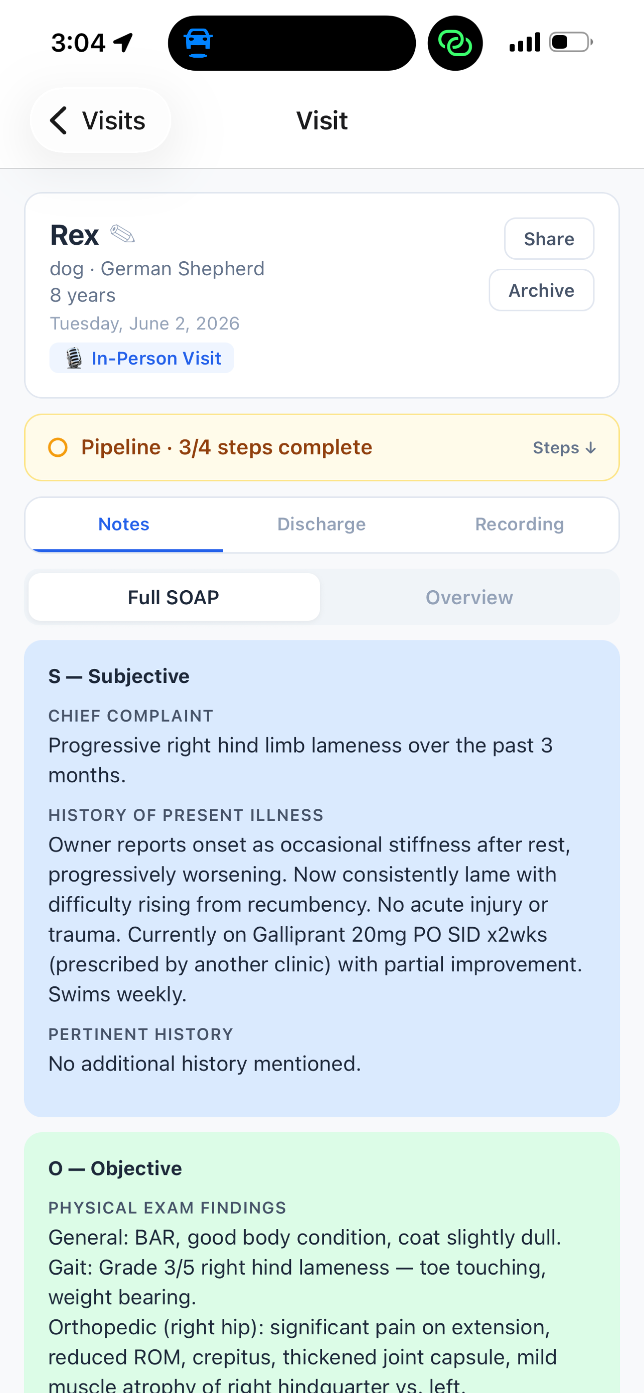 VetScribe screenshot 2