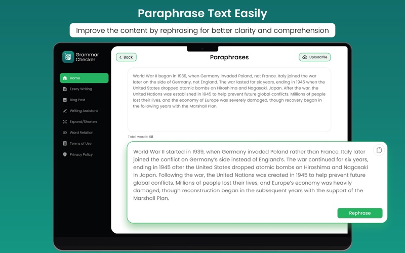 Grammar Checker - AI Writing iPhone screenshot