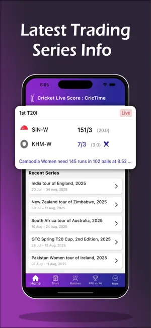 CricTime : Cricket Live Score screenshot 1