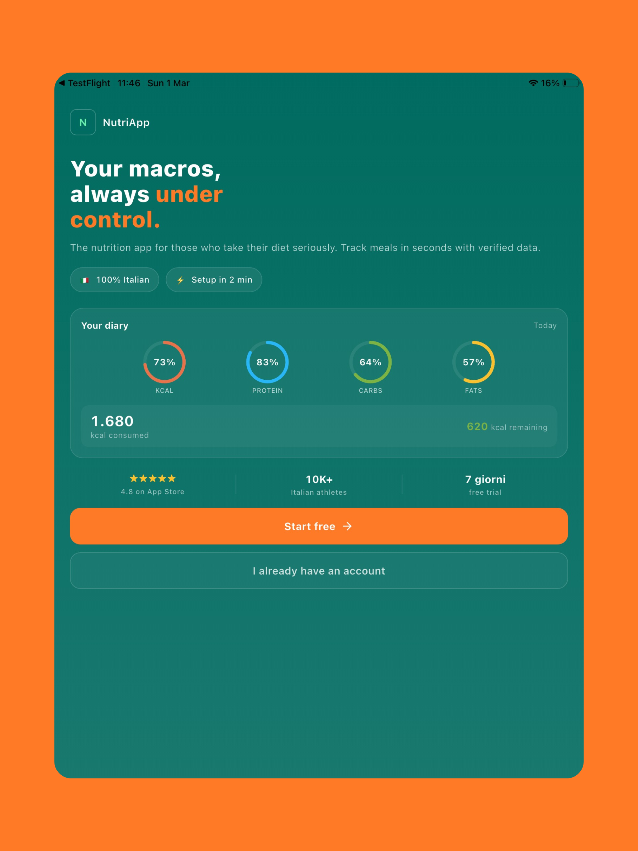 Diario Alimentare - NutriApp screenshot 8