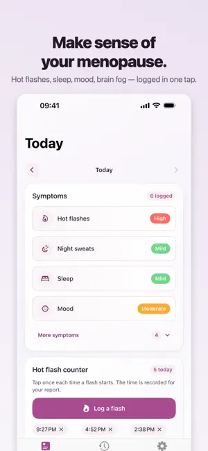 MenoLog: HRT & Menopause Log screenshot 1