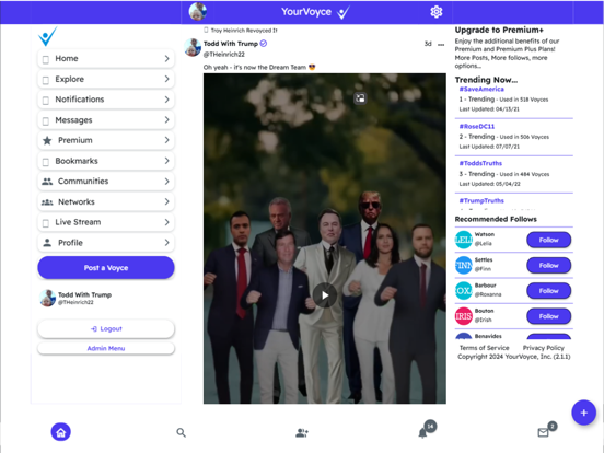 YourVoyce V2 iPad screenshot 1 - Social Networking app
