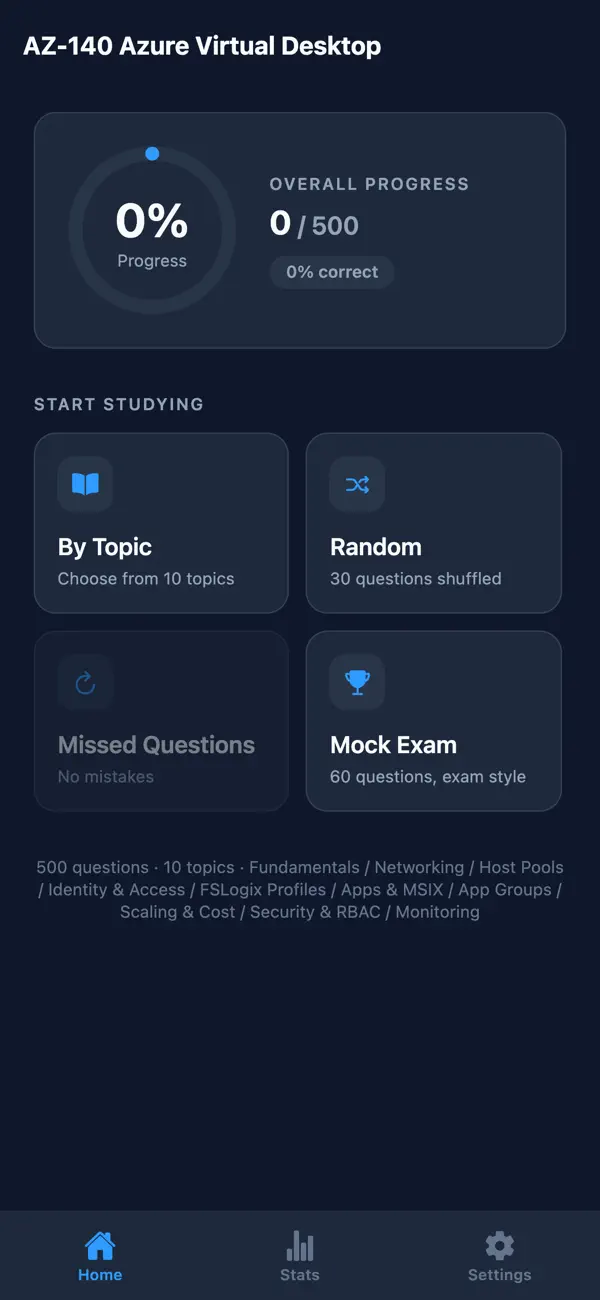 Screenshot #1 pour AZ-140 AVD Exam Prep