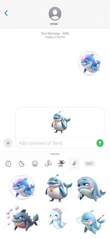 泡泡鲸鱼贴纸 screenshot