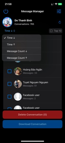 Delete Messages on Messenger screenshot