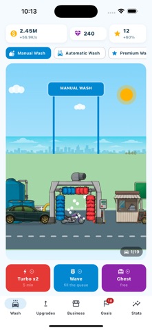 Washory: Idle Car Wash Tycoon iPhone screenshot