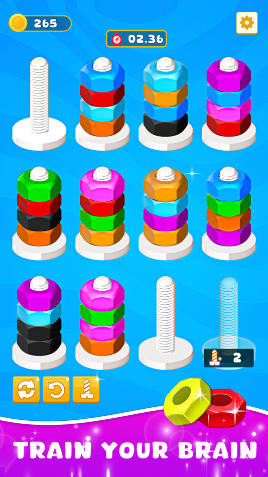 #2. Nuts Color Bolts: Sorting Game (iOS) Bởi: The Game Storm Studios (Pvt) Ltd