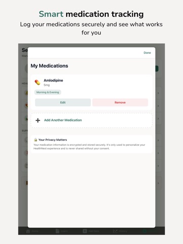 HealthNest Blood Pressure App iPad screenshot