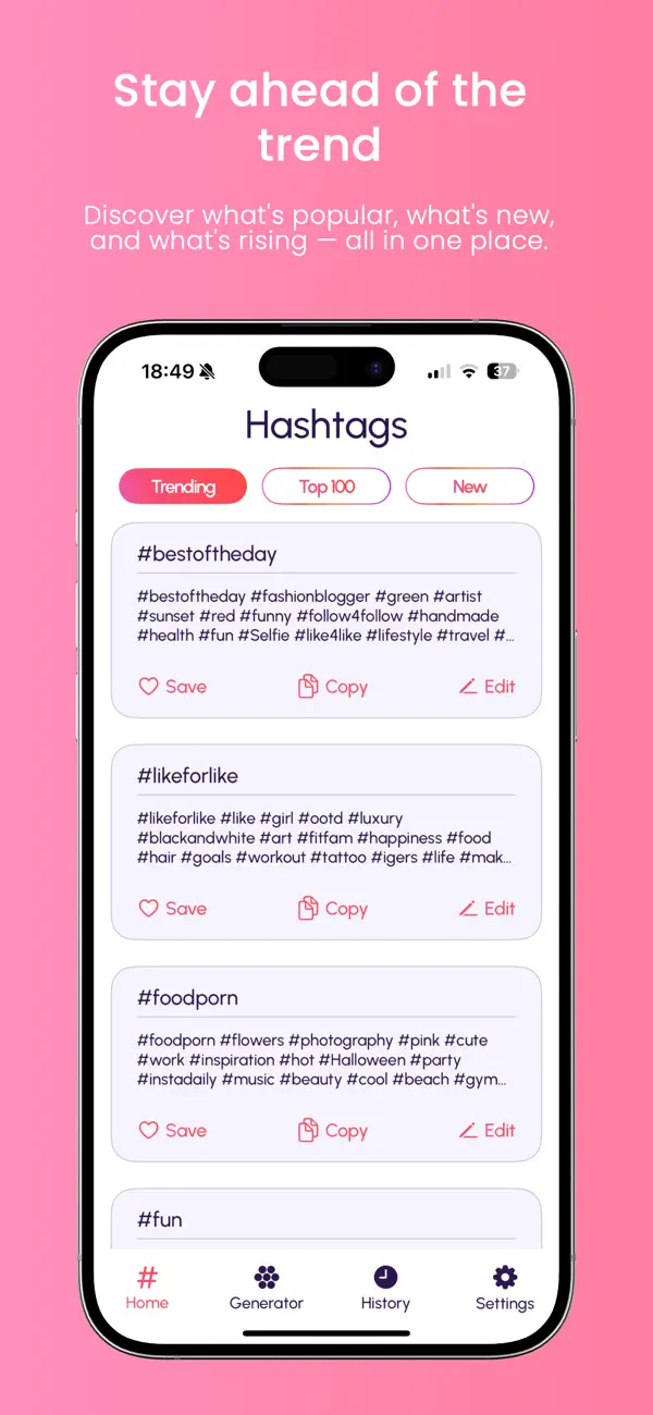 Screenshot #1 pour Pro Hashtags Assistant