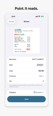 Quitt – Receipt & Expenses Screenshot 2 of 7