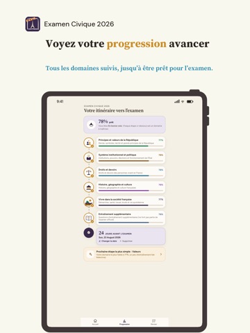 Examen Civique RML iPad screenshot